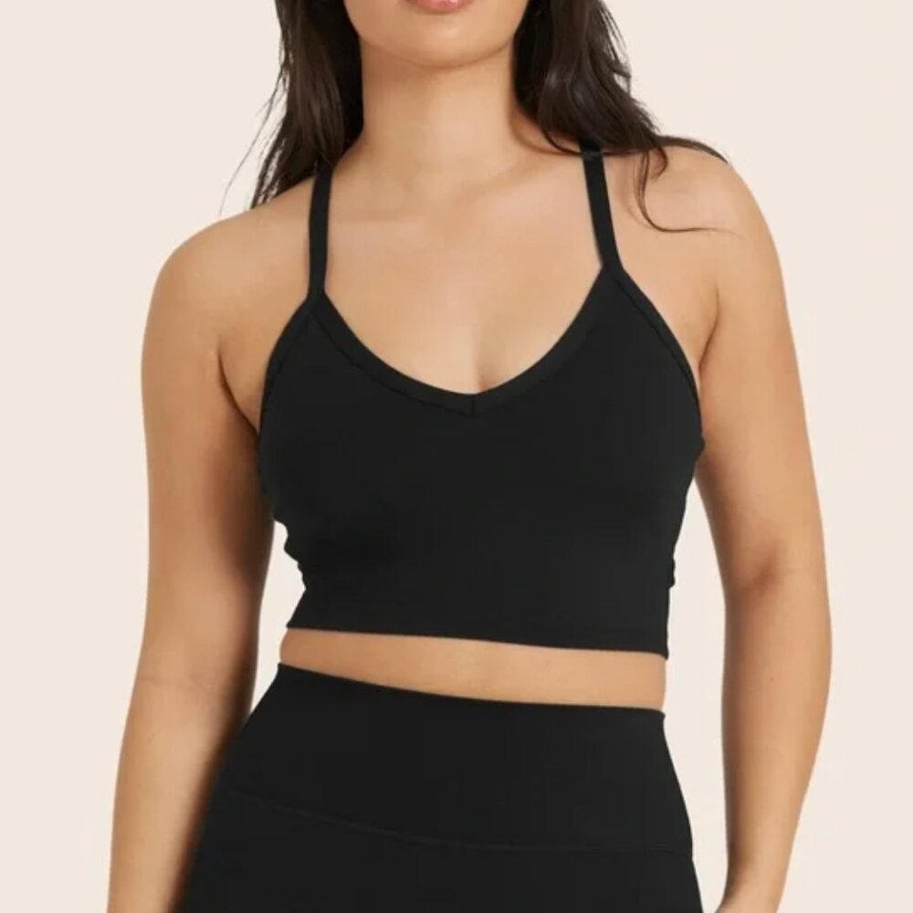 SET Active SPORTBODYSPORTY Y CAMI BRA, Medium, Black/Onyx NWT